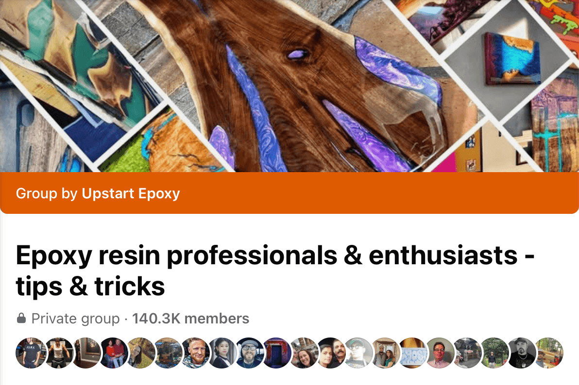 The Upstart Epoxy customer community on Facebook